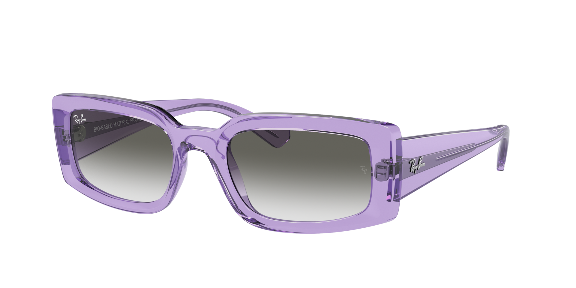 Ray-Ban Unisex Sunglass Kiliane Bio-Based -  Frame color: Transparent Violet, Lens color: Light Grey