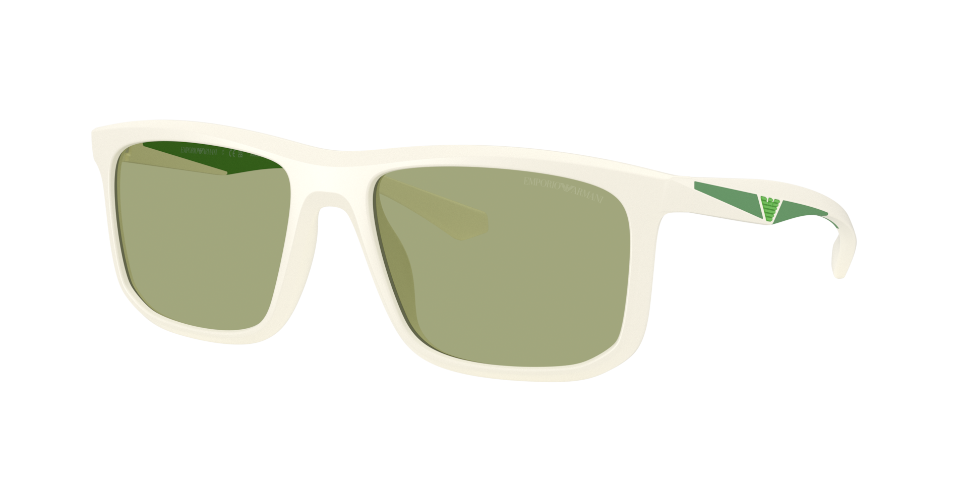 Emporio Armani Man Sunglass EA4234U -  Frame color: Matte White, Lens color: Green