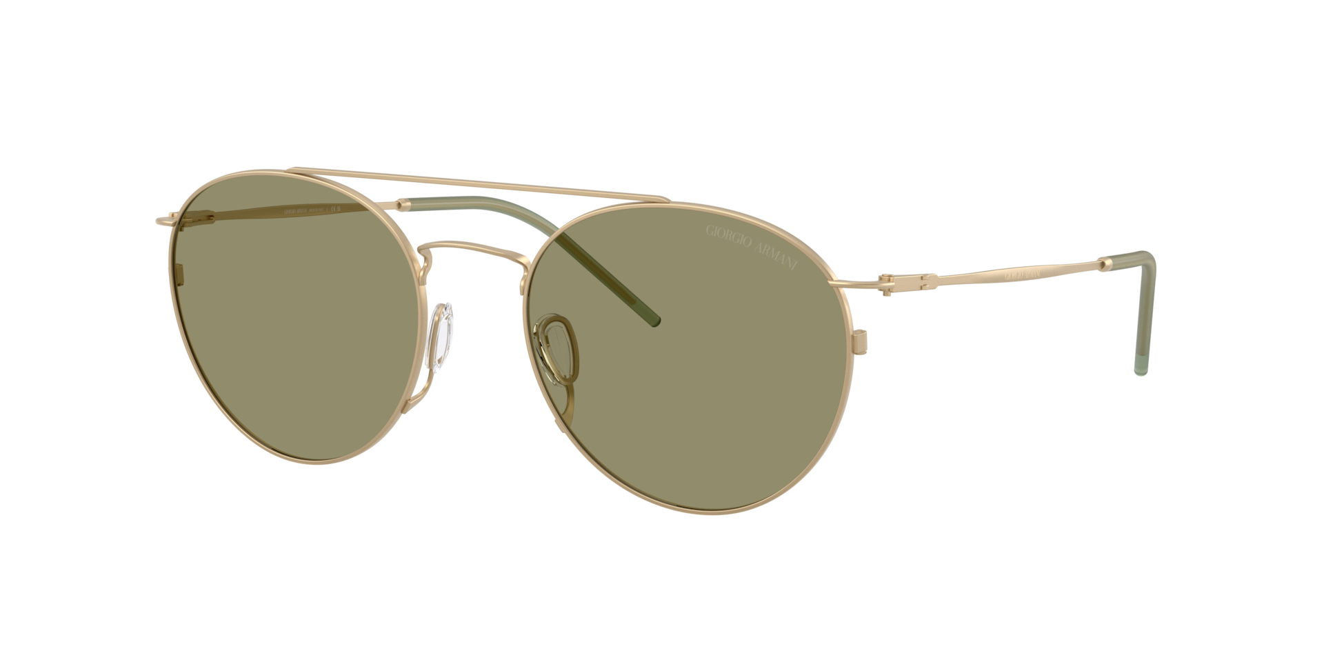 Giorgio Armani Man Sunglass AR6183 -  Frame color: Matte Pale Gold, Lens color: Green