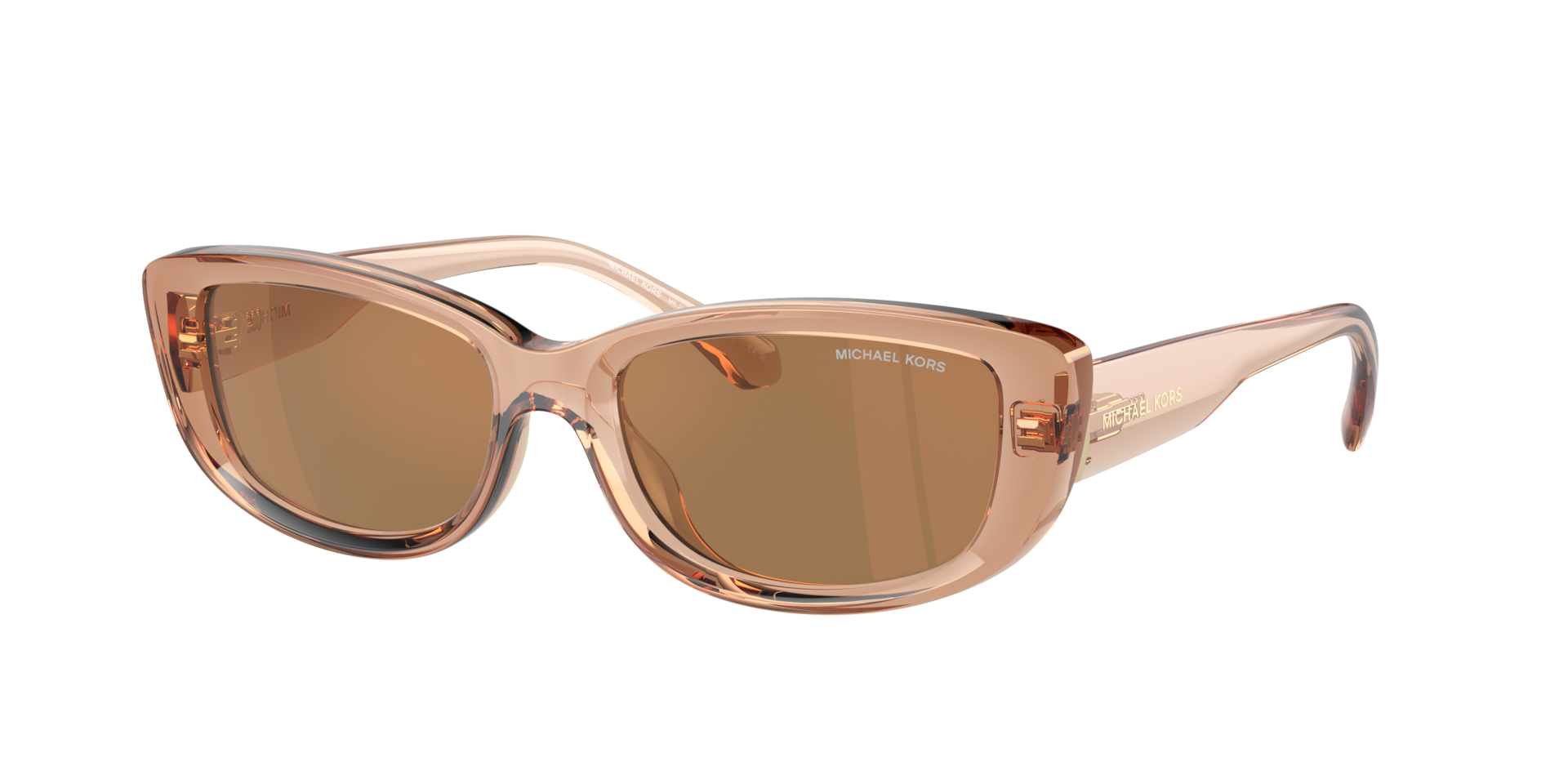 Michael Kors Woman Sunglass Asheville -  Frame color: Brown Transparent, Lens color: Brown Black