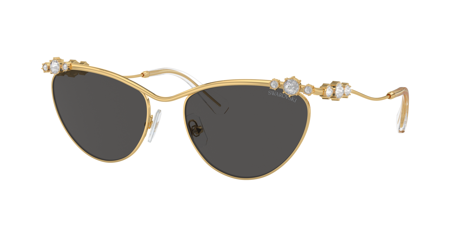 Swarovski Woman Sunglass SK7017 -  Frame color: Gold, Lens color: Dark Grey