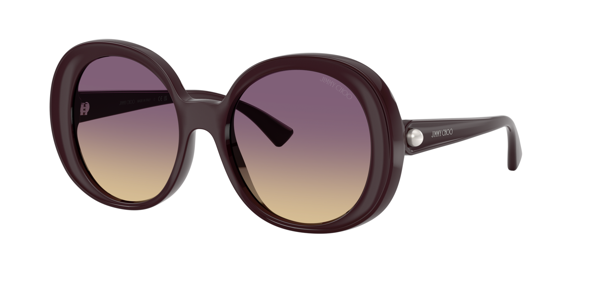 Jimmy Choo Frau Sunglass JC6004HU - Rahmenfarbe: Pflaume, Linsenfarbe: Gelb Verlaufstönung Lila