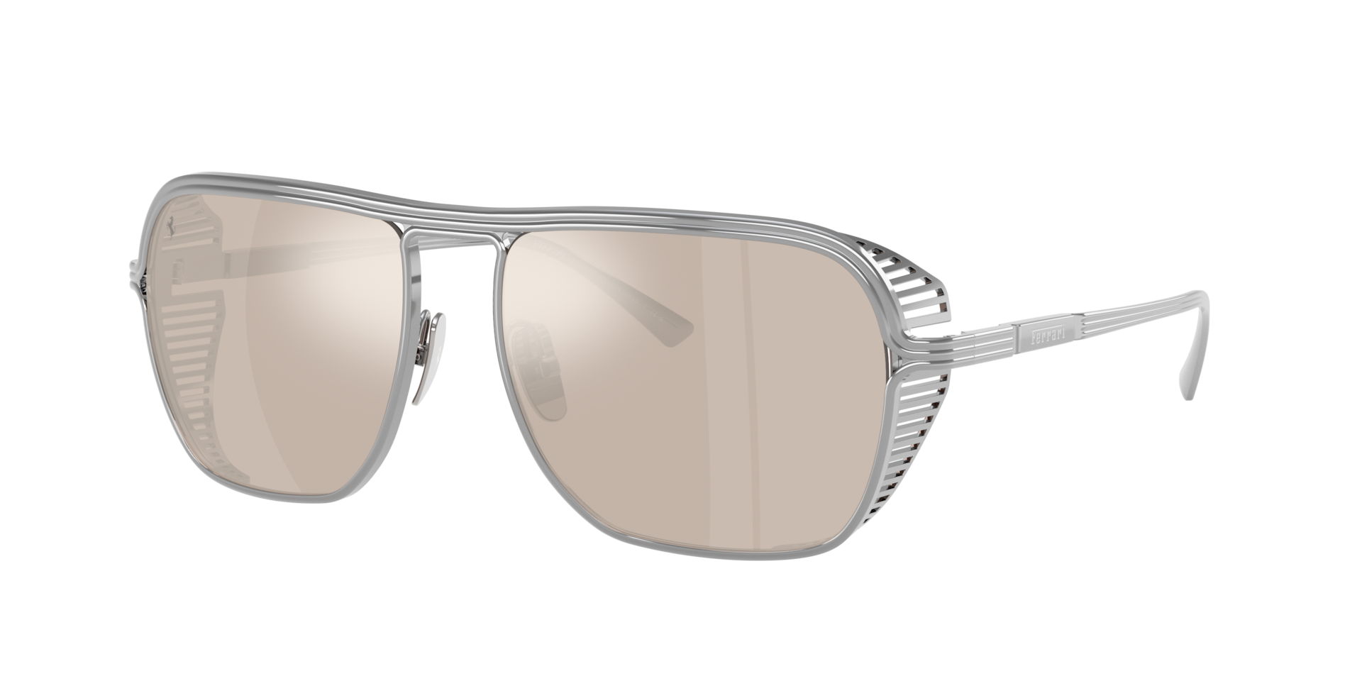 Ferrari Unisex Sunglass FH1014T - Couleur du Monture Argent Couleur de Lentille Or Blanc 570 €