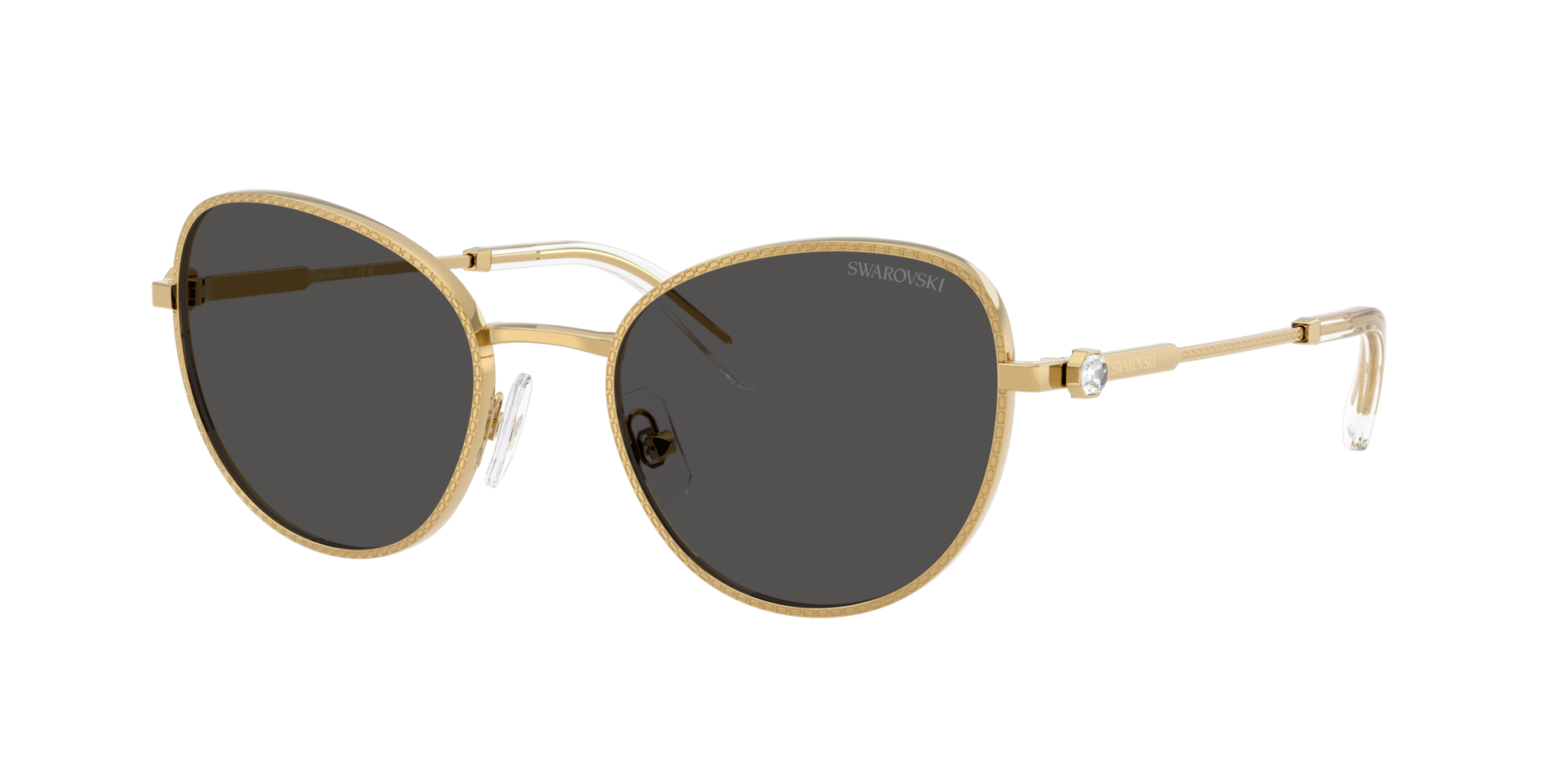 Swarovski Woman Sunglass SK7032 -  Frame color: Gold, Lens color: Dark Grey