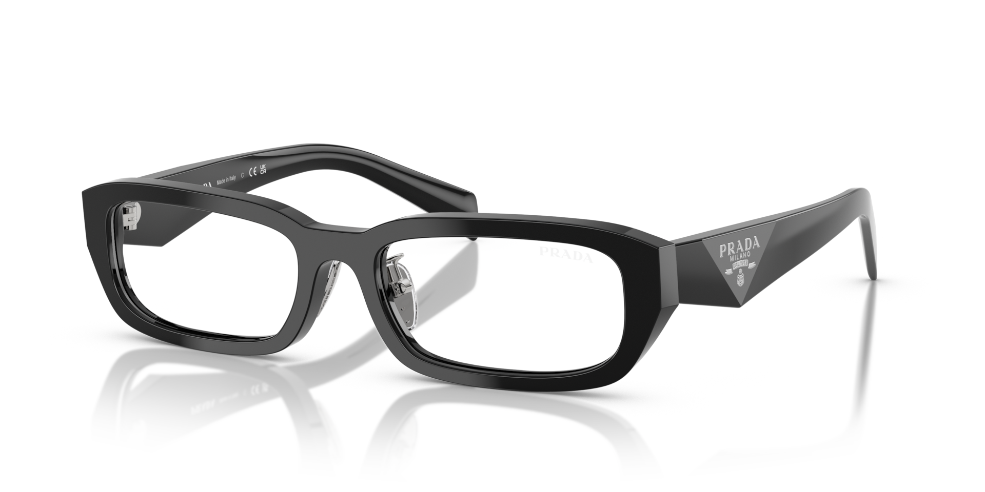 Prada PR B06SF M (55 - 18) with Transparent lenses and Black frame
