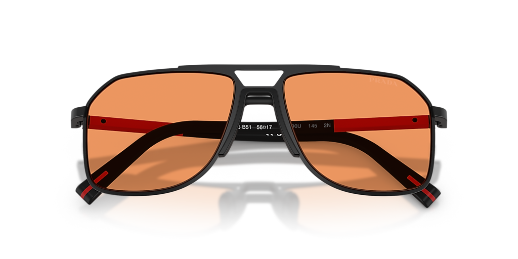 Prada Linea Rossa PS B51S L (56 - 17) with Orange lenses and Black
