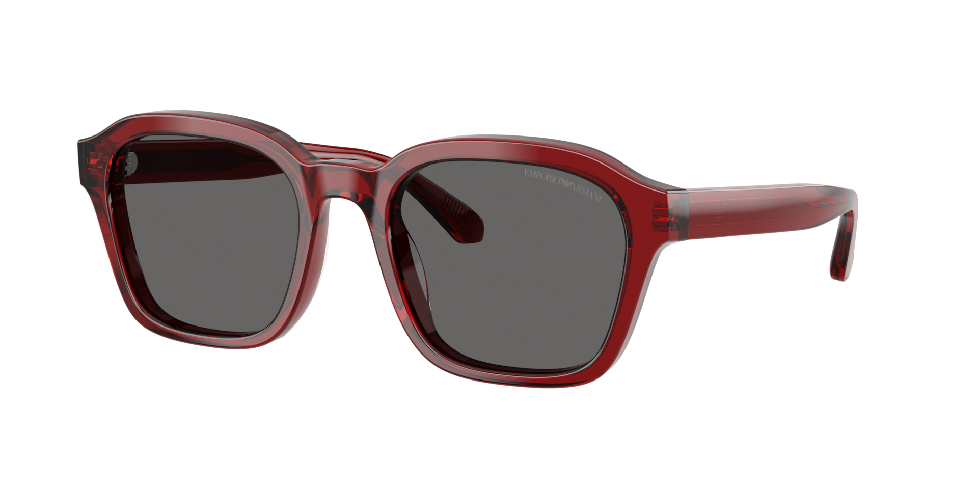 Emporio Armani Man Sunglass EA4245U -  Frame color: Shiny Transparent Red, Lens color: Grey