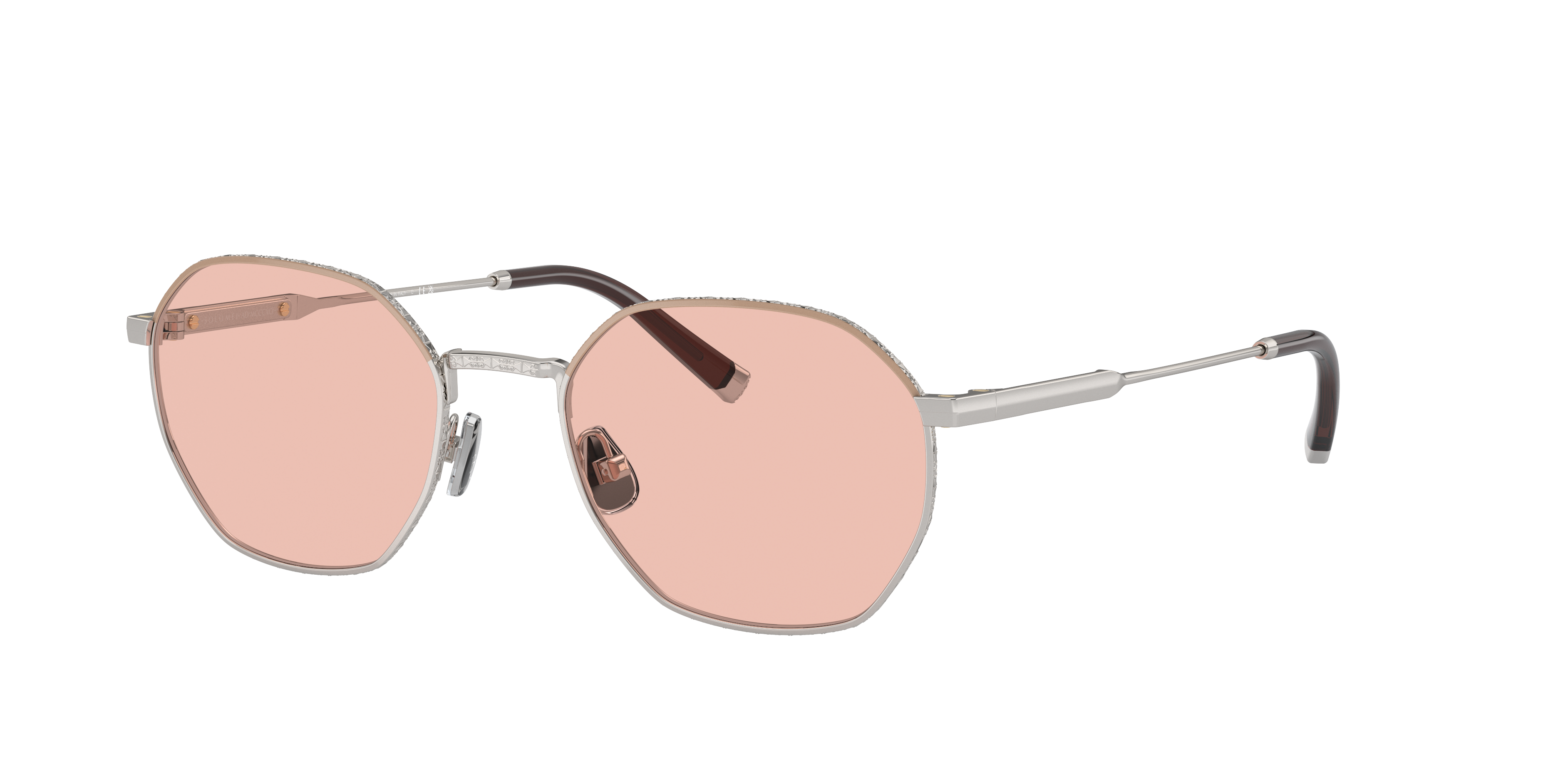 Brunello Cucinelli Unisex Sunglass BC2003ST -  Frame color: Silver/Camel, Lens color: Nespola