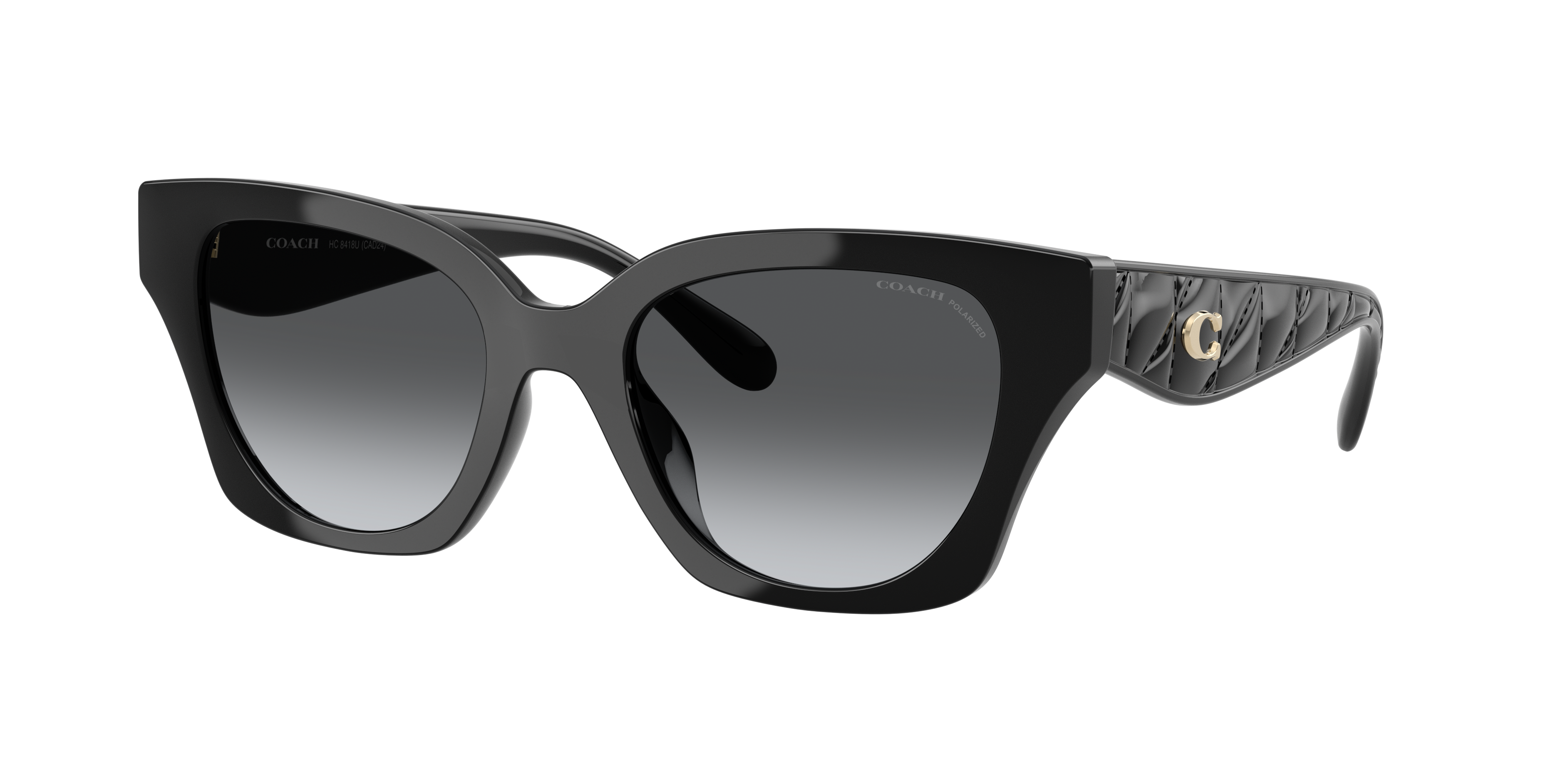 Coach Woman Sunglass CAD18 -  Frame color: Black, Lens color: Grey Gradient Polarized