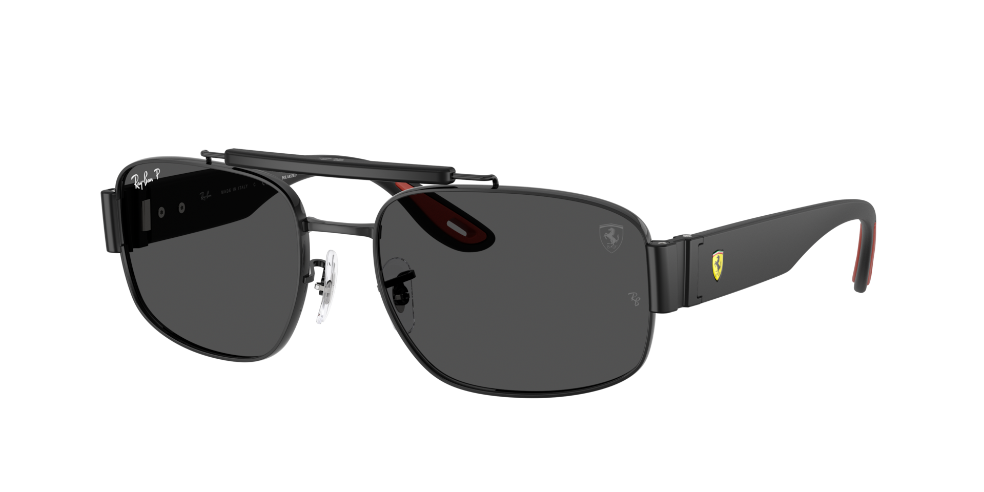 Ray-Ban Unisex Sunglass RB3797M SCUDERIA FERRARI COLLECTION Polarized+ Lenses - Couleur du Monture: Noir mat, Couleur de Lentille: Gris foncé contrast