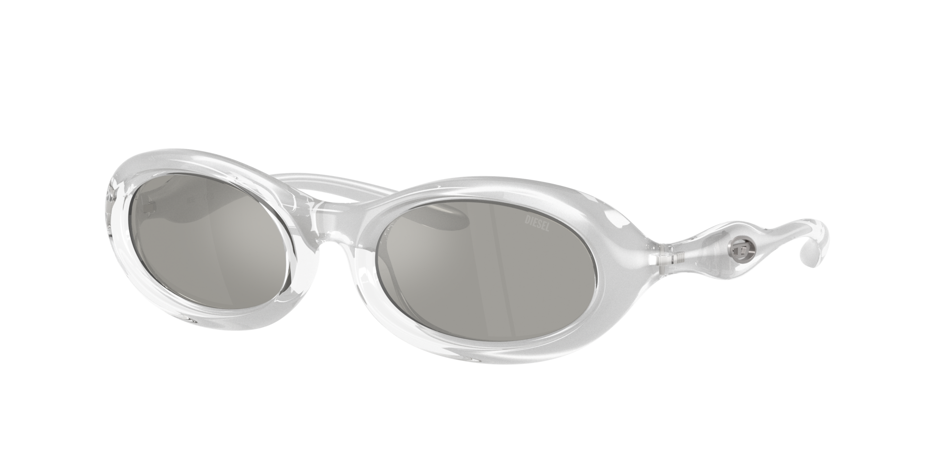 Diesel Unisex Sunglass DL3011U - Couleur du Monture Metallic Crystal Couleur de Lentille Gris clair Effet miroir Agent 170 €