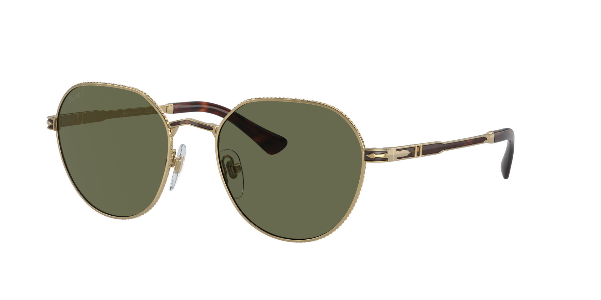 Persol Unisex Sunglass PO2486S -  Frame color: Gold/Havana, Lens color: Green
