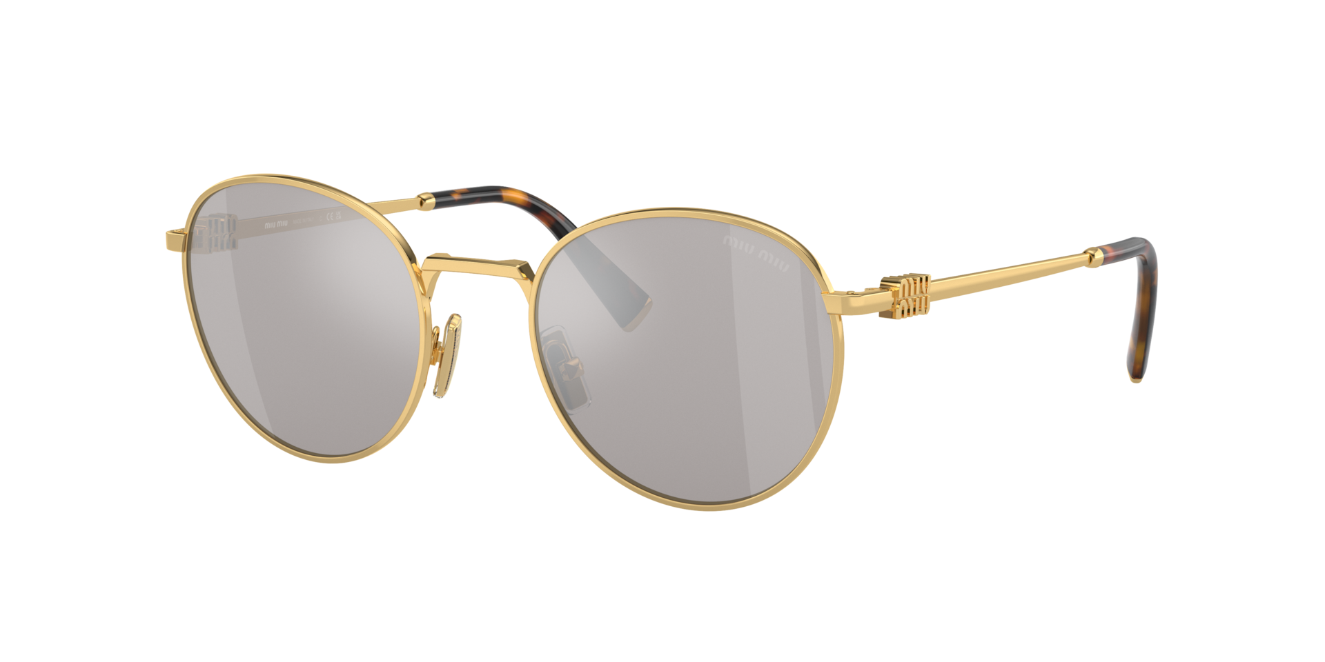 Miu Miu Femme Sunglass MU 55ZS - Couleur du Monture Or Couleur de Lentille Gris clair Effet miroir Agent 259 €