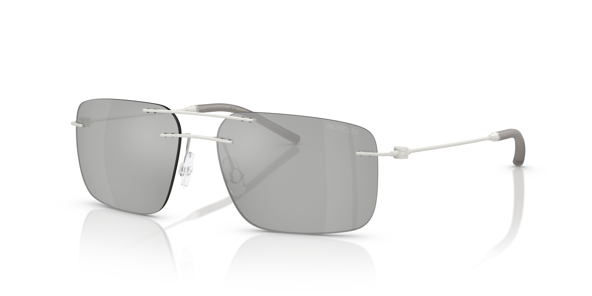 Moncler Doppler M (56 - 15) com Lentes Azul e Armação Prata