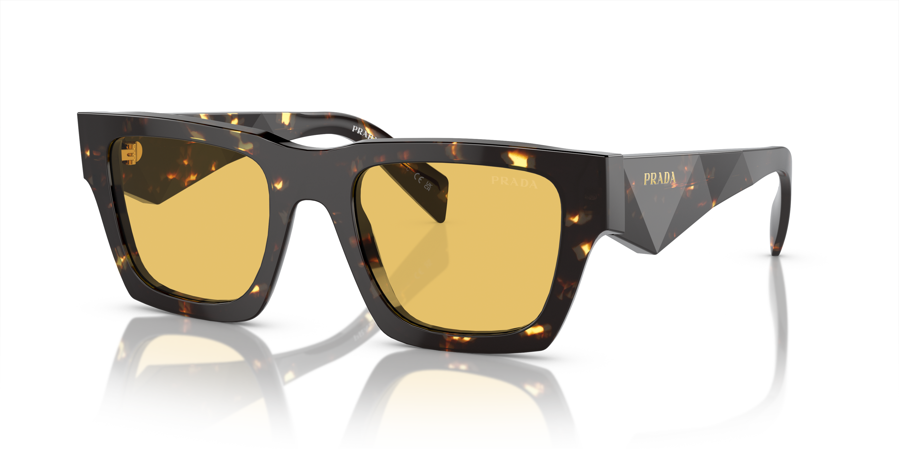 Prada PR A06S M (50 - 21) with Yellow lenses and Brown frame