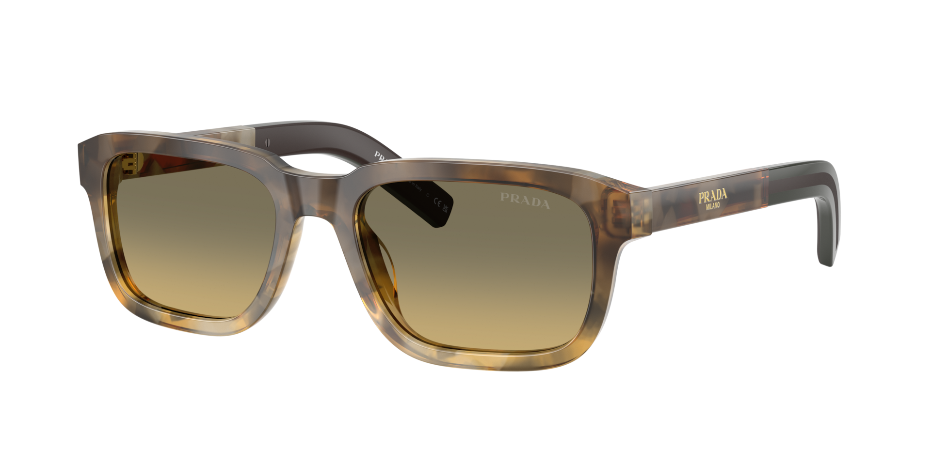 Prada Man Sunglass PR D16S - Frame color: Oak Tortoise Gradient, Lens color: Brown Gradient Grey