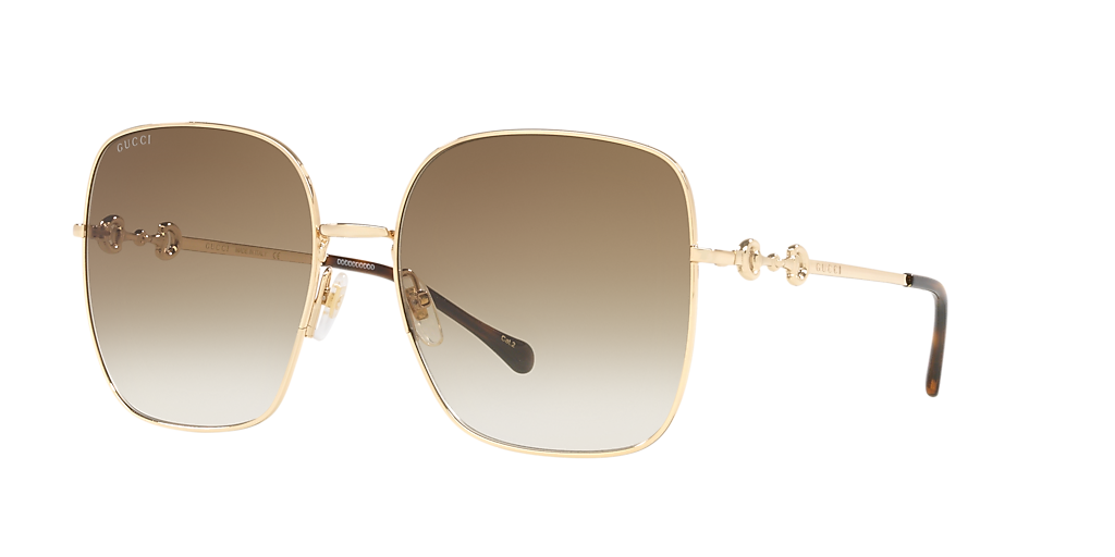 Gucci GG0879S XXS (61 - 18) with Brown lenses and Gold frame