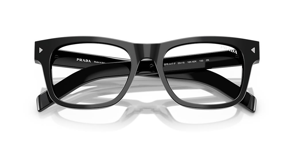 Prada PR A17SF XL (55 - 18) with Transparent lenses and Black