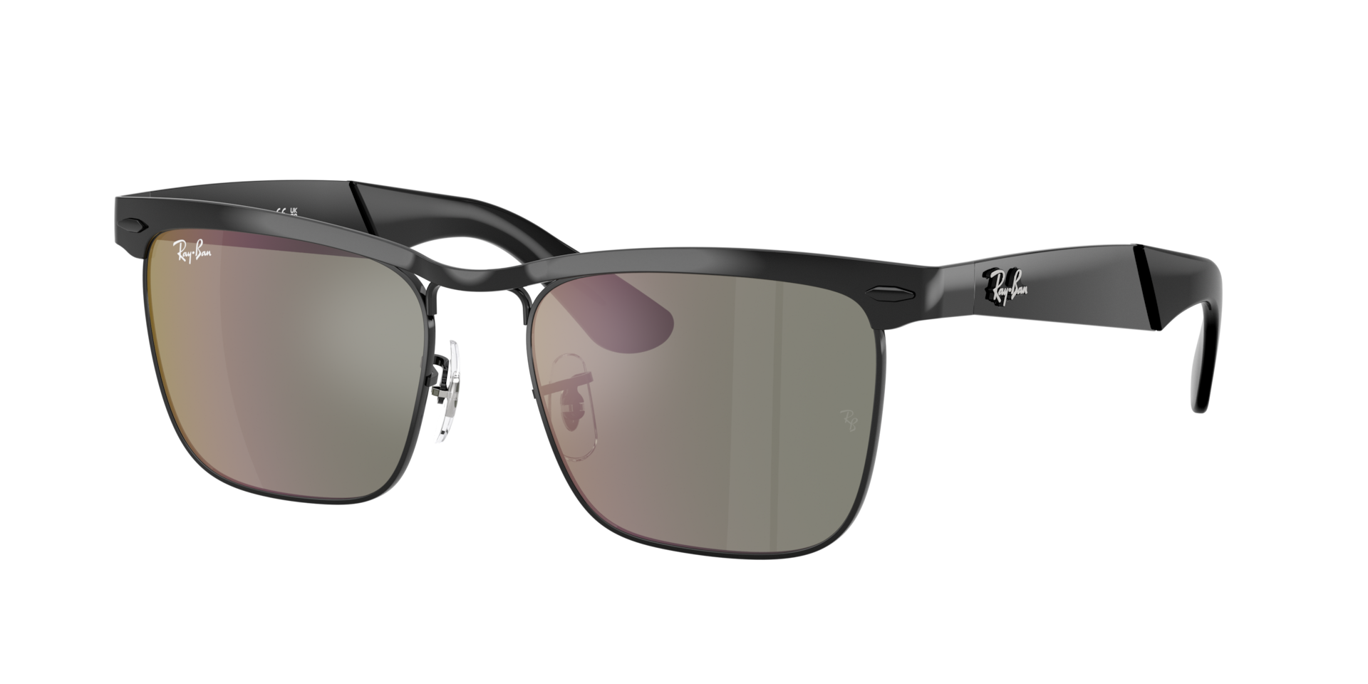 Ray-Ban Unisex Sunglass Wayfarer Deluxe -  Frame color: Black, Lens color: Bronze