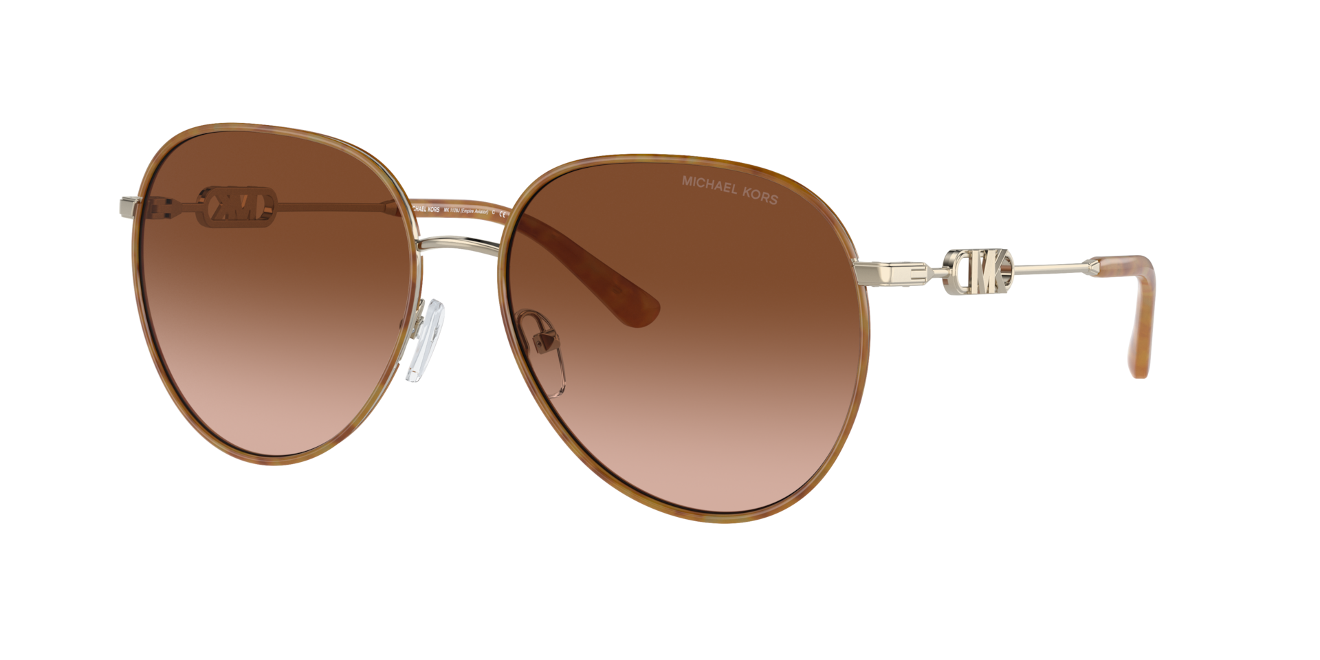 Michael Kors Femme Sunglass Empire - Couleur du Monture Light Gold Amber Tortoise Couleur de Lentille Dgrad Ambre 95 €