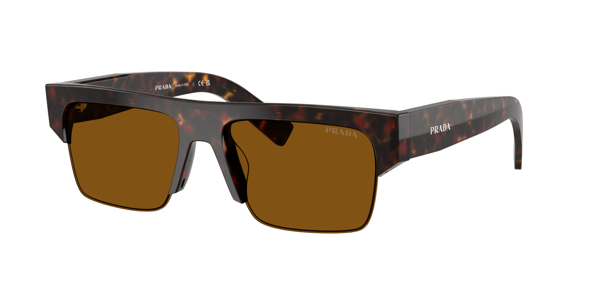 Prada Man Sunglass PR D12SU -  Frame color: Root Tortoise, Lens color: Dark Bronze