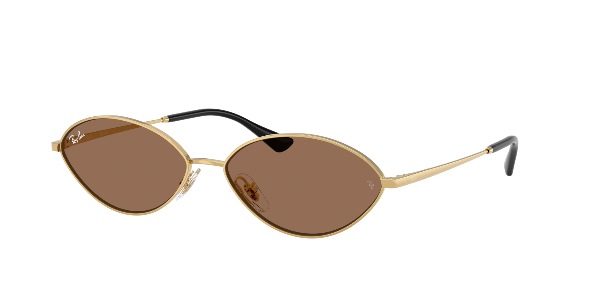 Ray-Ban Unisex Sunglass Kai - Frame color: Gold, Lens color: Dark Brown