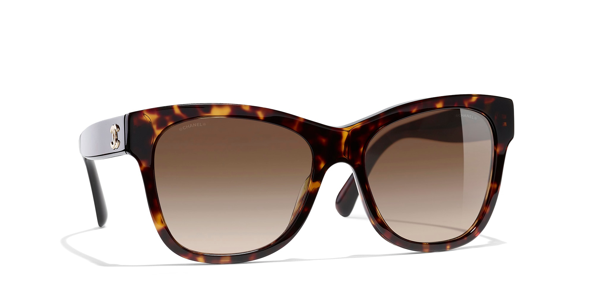 Chanel Woman Sunglass Square Sunglasses CH5380 -  Frame color: Dark Tortoise, Lens color: Brown