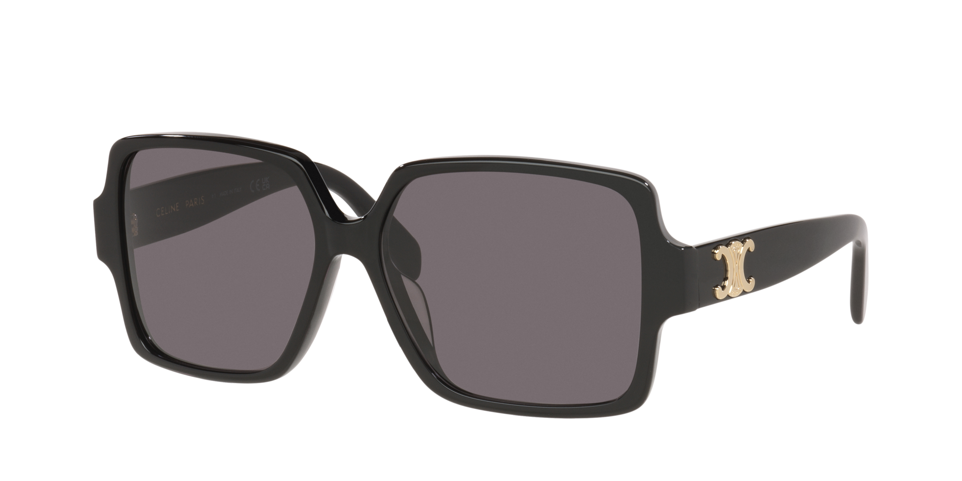 セリーヌ  CL40316U トリオンフテンプルサングラス メンズ 60□15　135 Celine Triomphe CL40316U L (60 - 15) with Grey lenses and Black