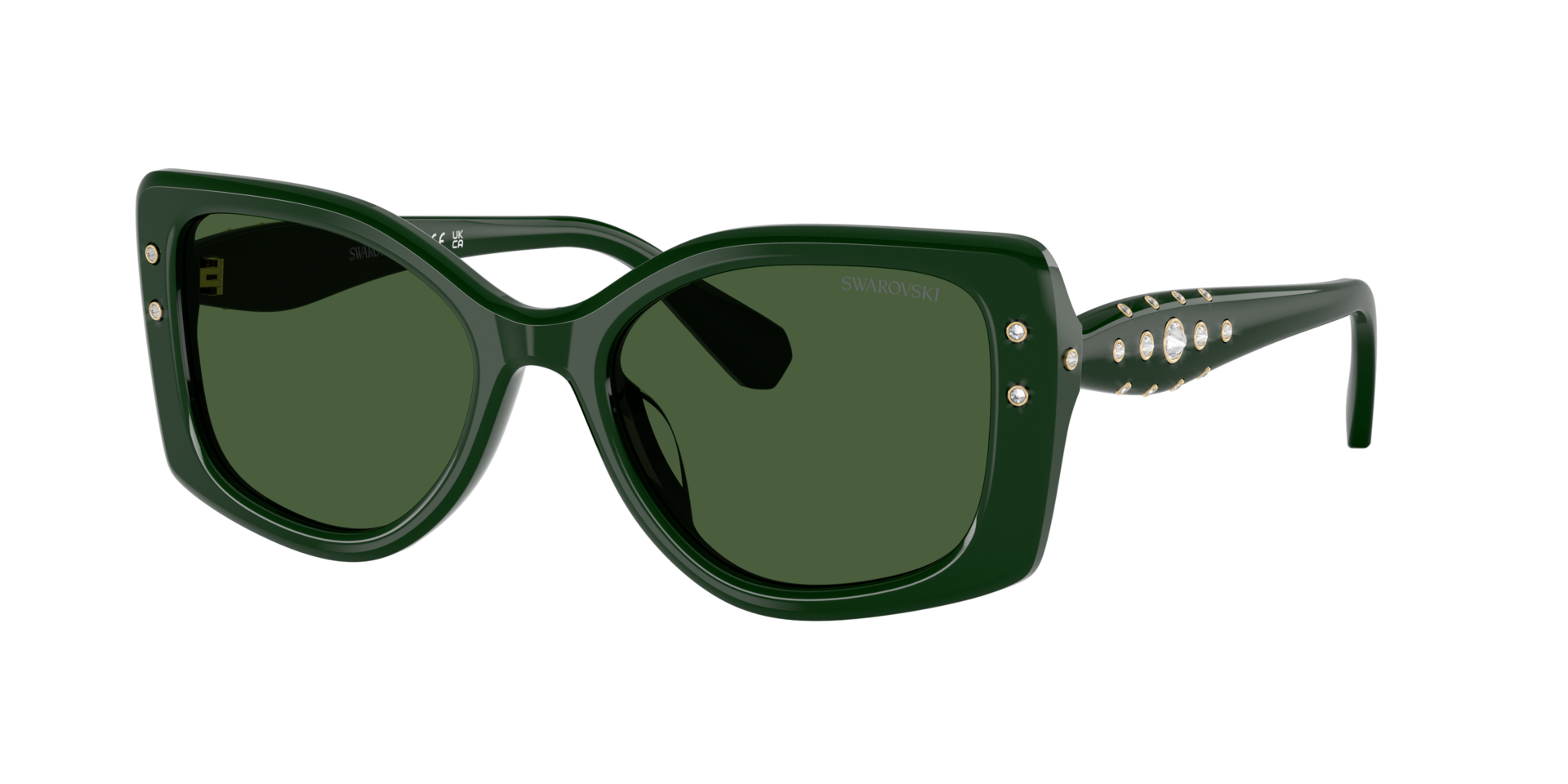 Swarovski Femme Sunglass SK6058U - Couleur du Monture Vert fonc Couleur de Lentille Vert fonc 250 €