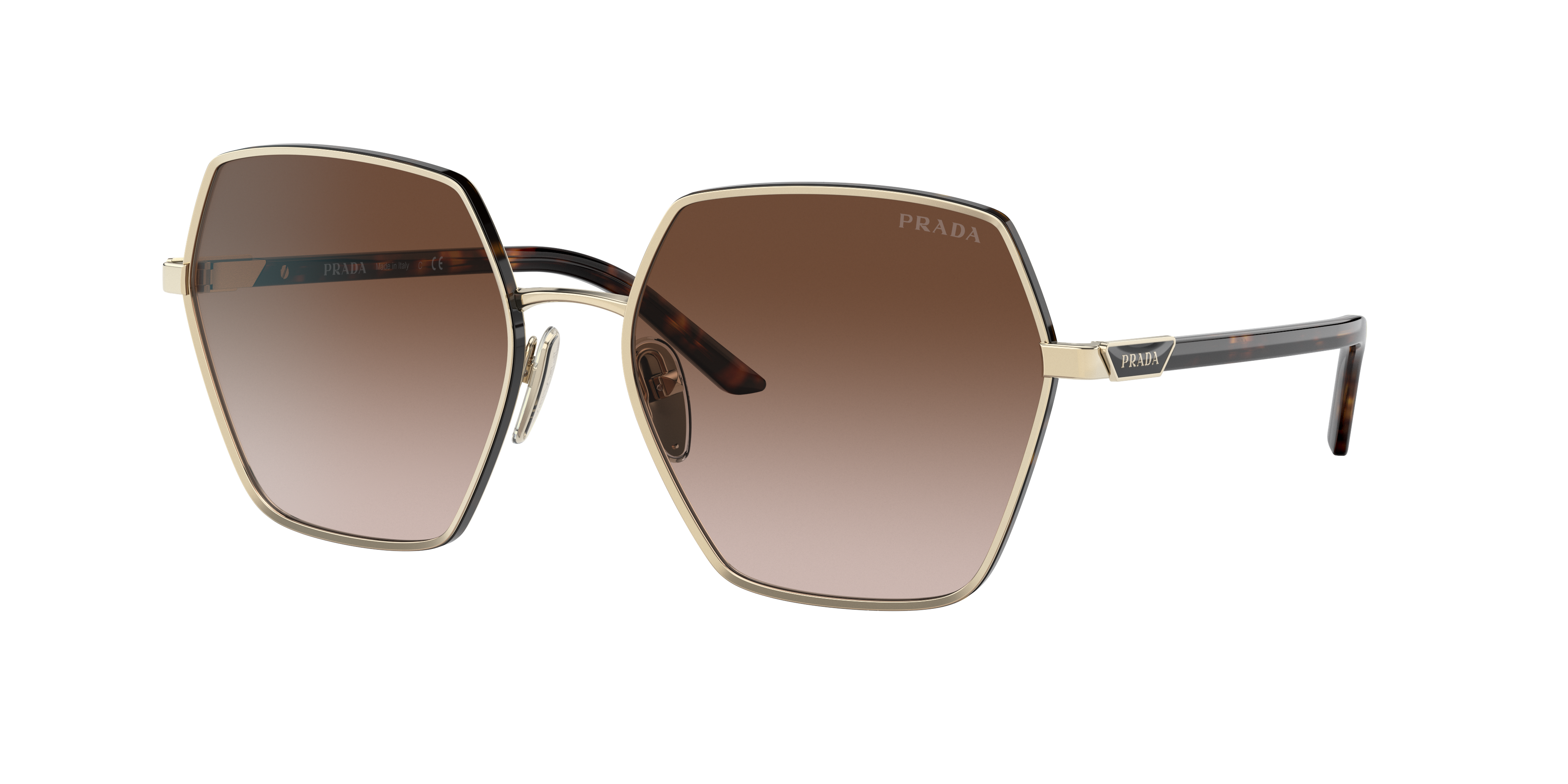 Prada PR 56YS XXL (58 - 18) with Brown lenses and Gold frame