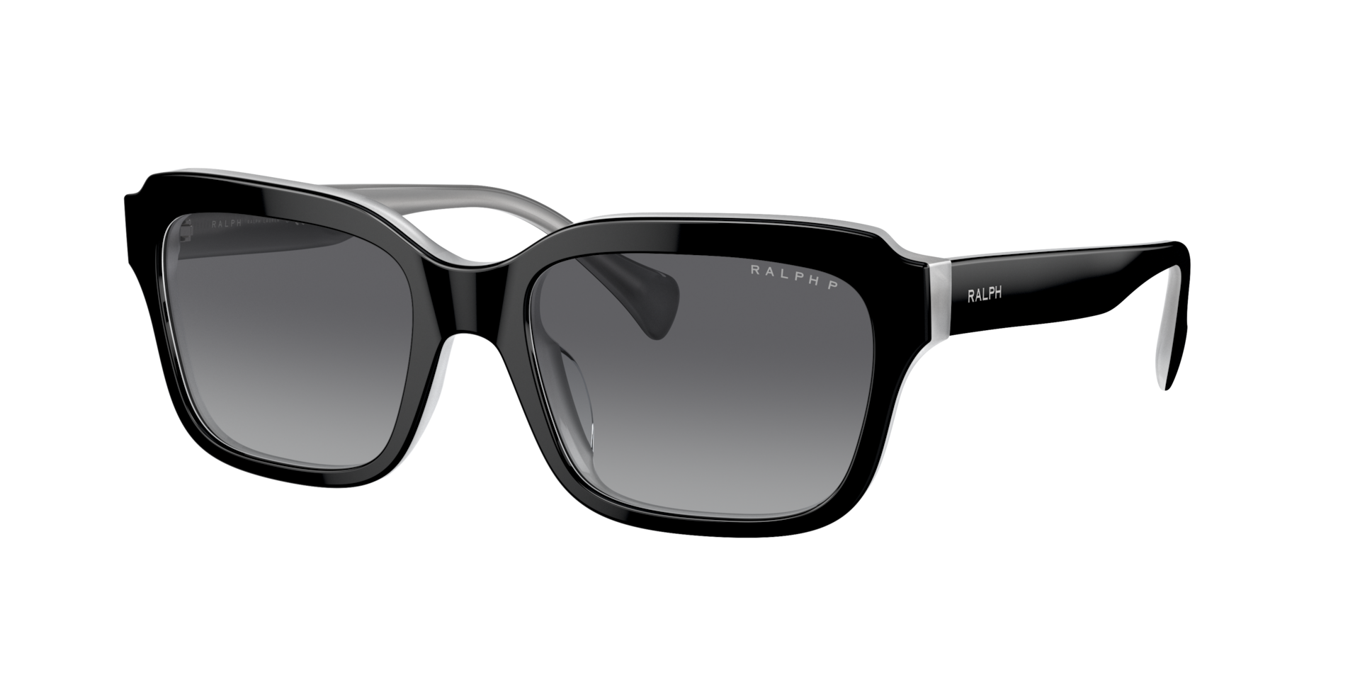 Ralph Woman Sunglass RA5312U -  Frame color: Shiny Black On Opal Grey, Lens color: Polarized Gradient Grey
