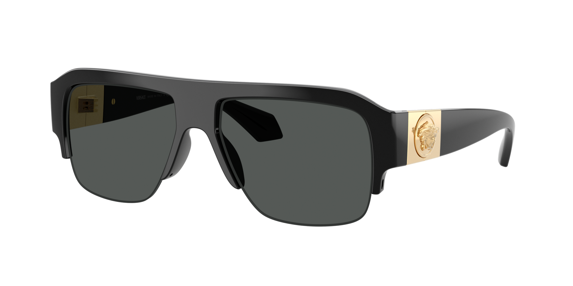 Versace Grey Man Ve4525u Gb1/87 Sunglasses Injected Black Pilot Normal - Image 2