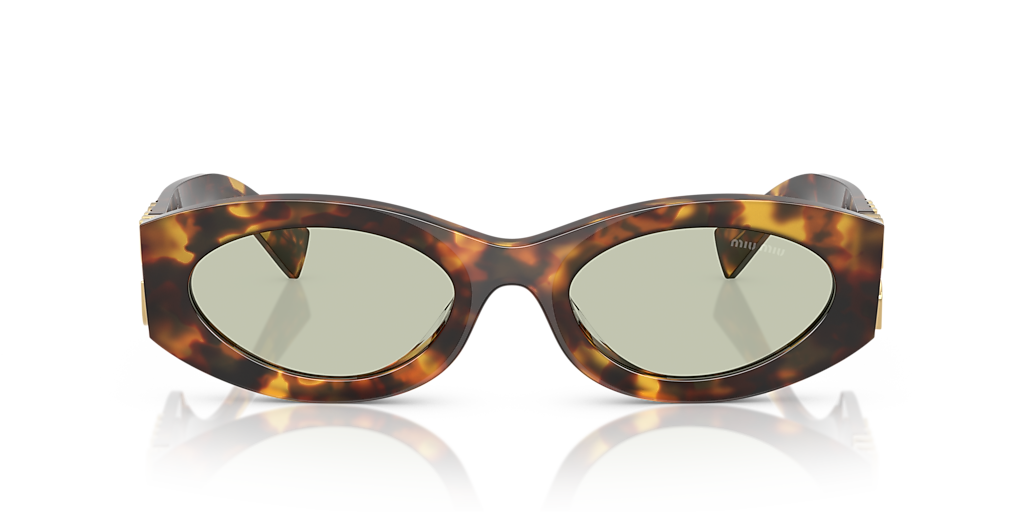 Miu Miu Gold Frame Olive Lens Sunglasses with Tortoiseshell Temples Miu Miu Women main image 4