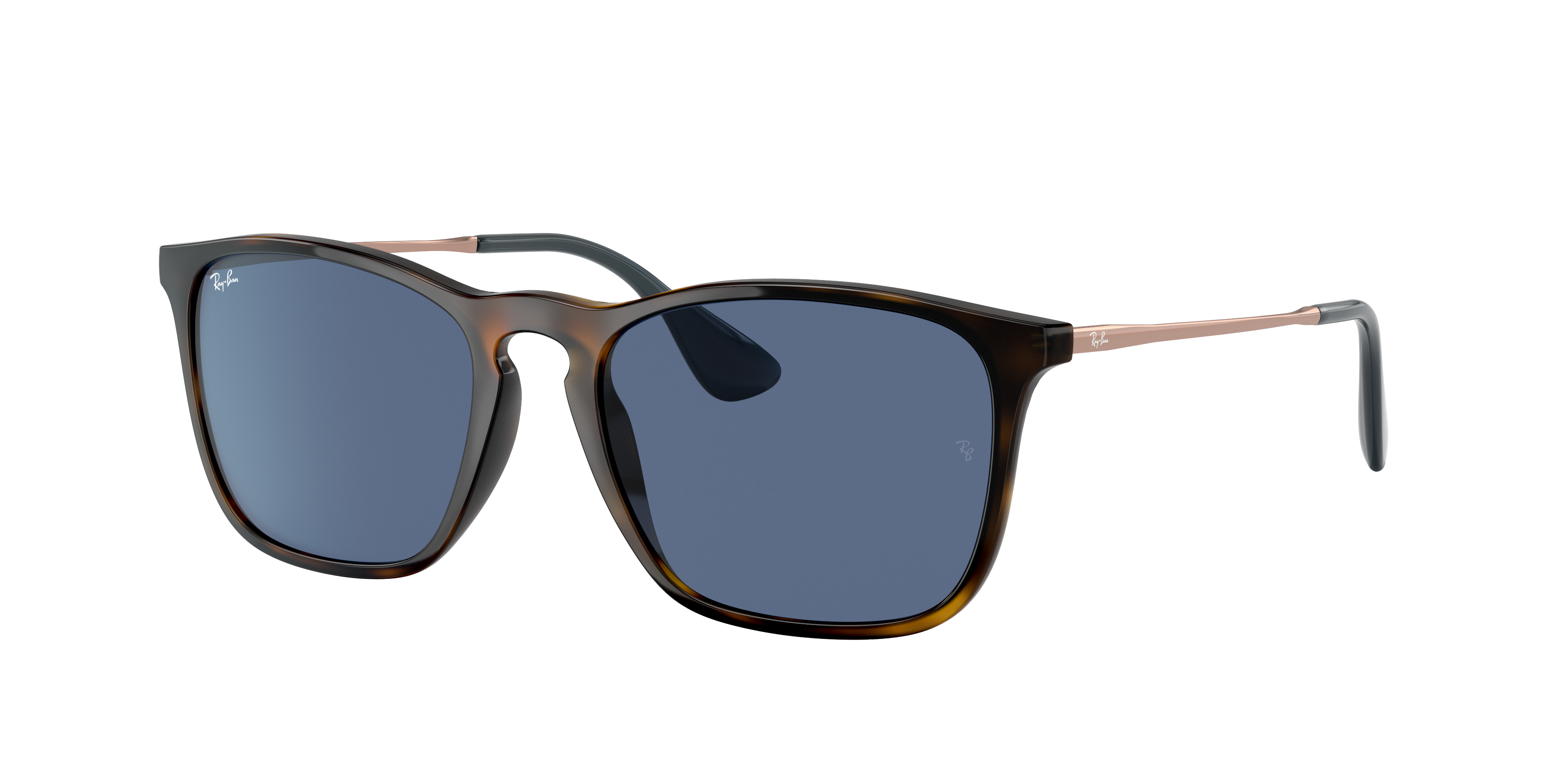 Ray-Ban Man Sunglass Chris -  Frame color: Havana, Lens color: Blue