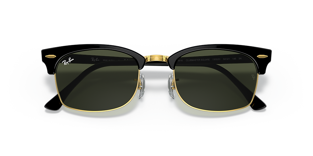 Ray-Ban Clubmaster Square Legend Gold M (52 - 21) with Green
