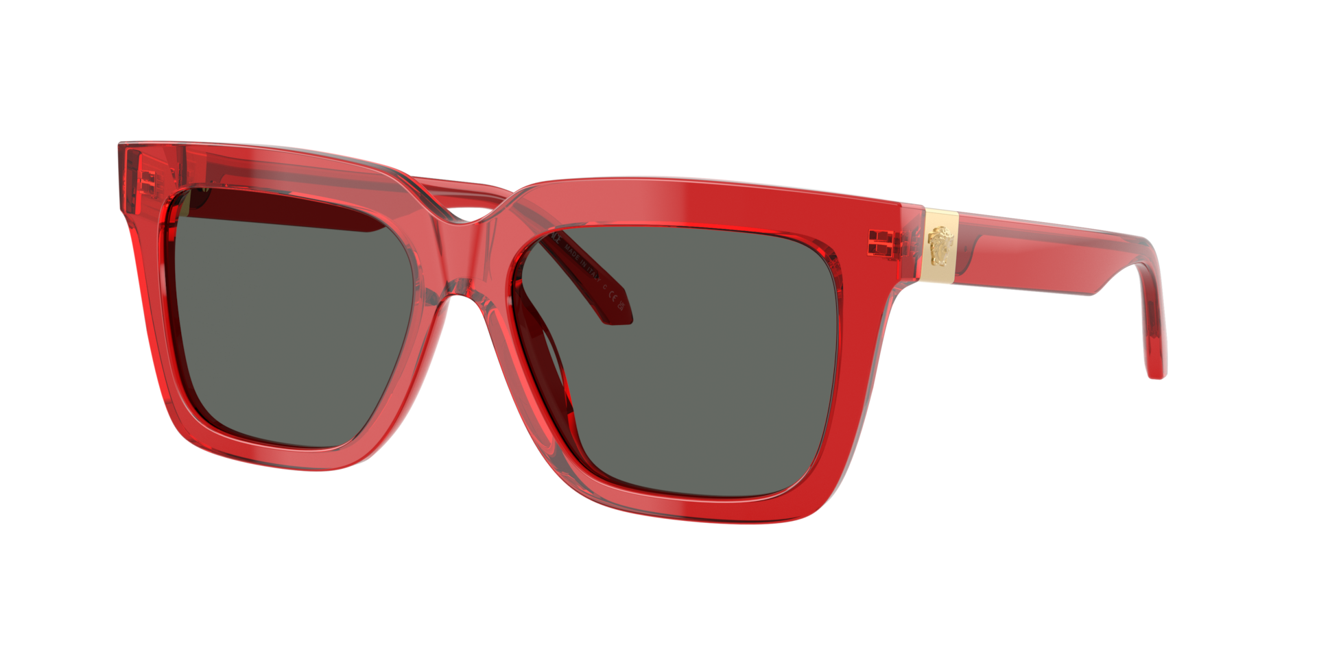 Versace Woman Sunglass VE4498 -  Frame color: Transparent Red, Lens color: Dark Grey