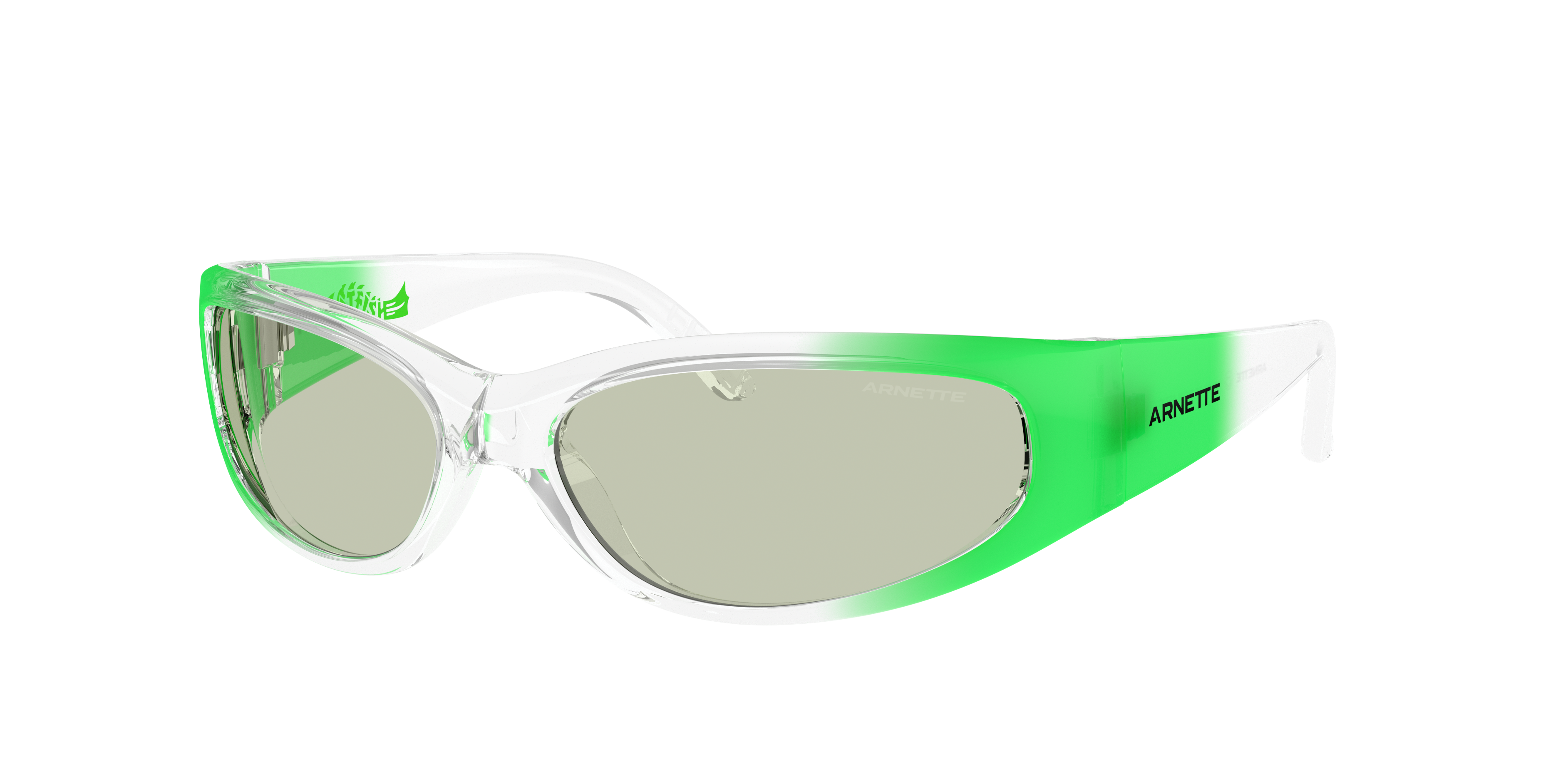 Arnette Man Sunglass Catfish -  Frame color: Crystal Gradient Green, Lens color: Light Green