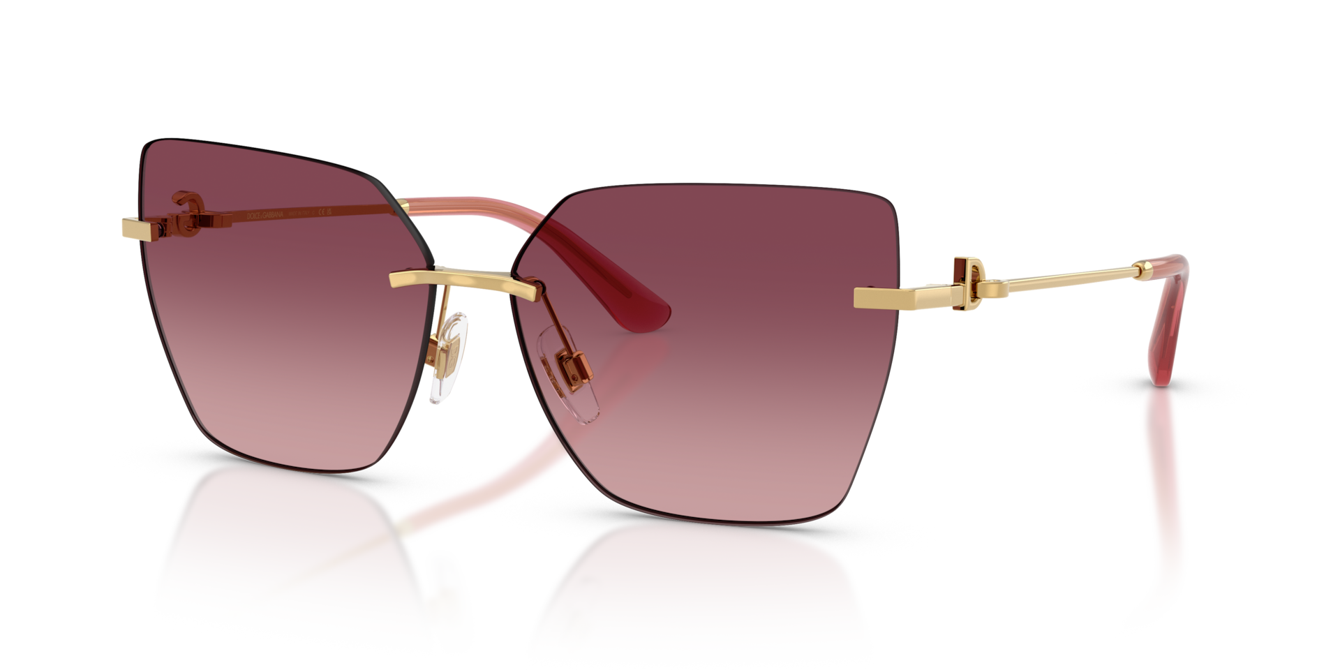 Dolce&Gabbana DG2321 XL (62 - 14) with Pink lenses and Gold frame