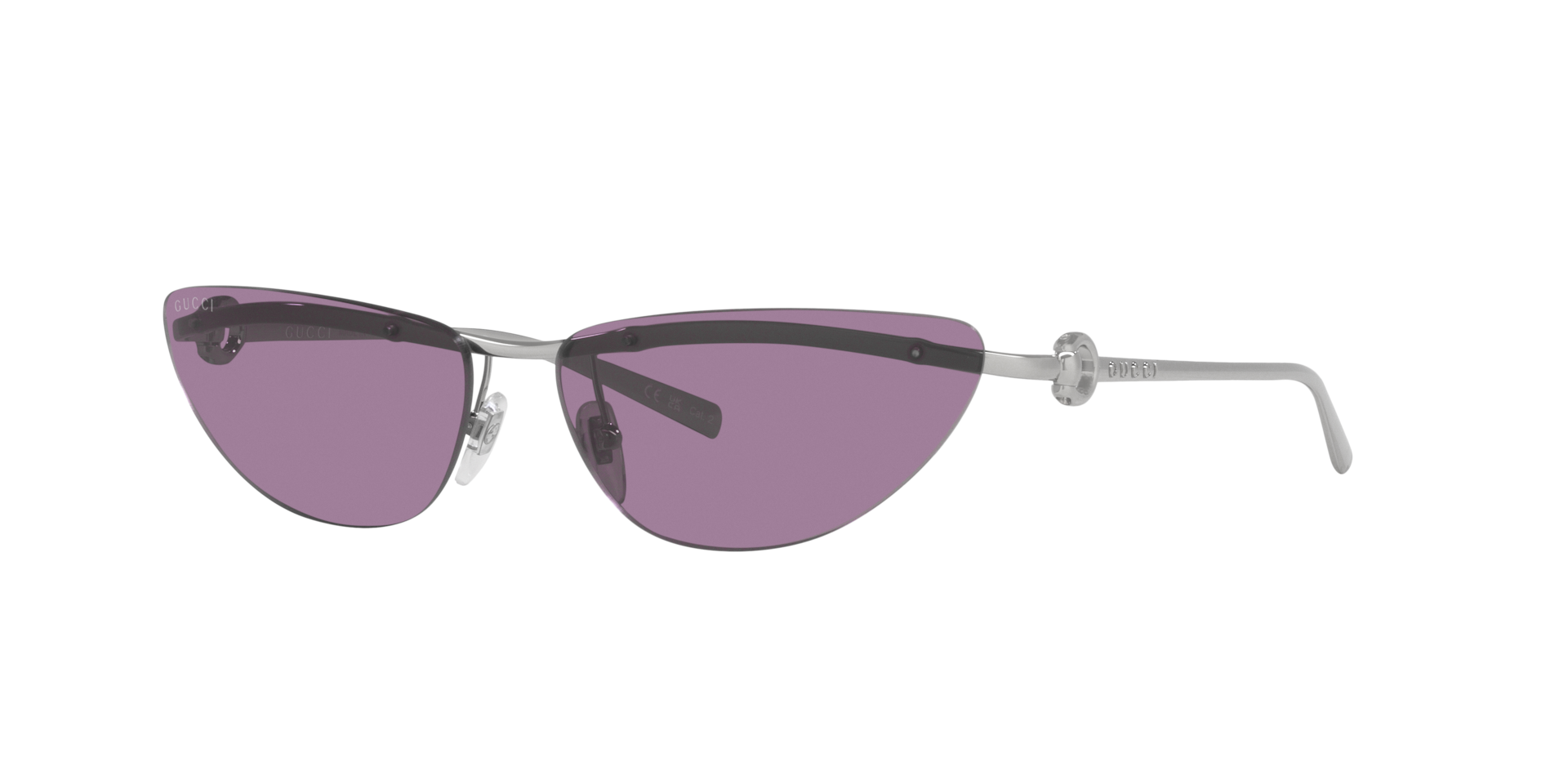Gucci Femme Sunglass GG1701S - Couleur du Monture Argent Couleur de Lentille Pourpre 230 €