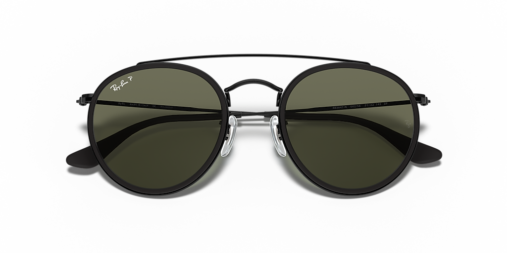 Ray-Ban Round Double Bridge M (51 - 22) with Green lenses and