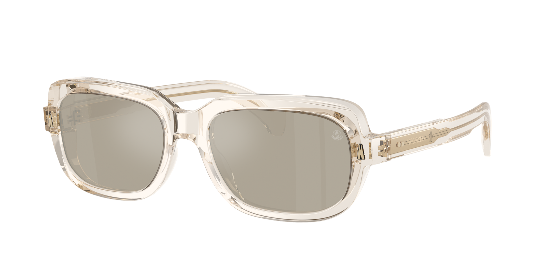 Moncler Unisex Sunglass ME6008 Suntrap - Couleur du Monture Beurre brillant transparent Couleur de Lentille Mirror Brown Gold 420 €