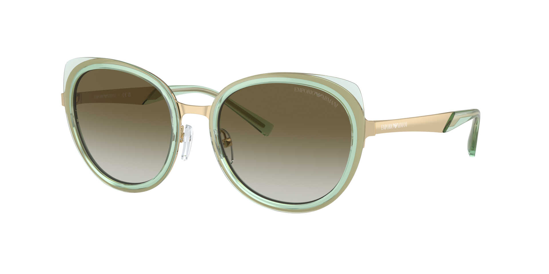 Emporio Armani Femme Sunglass EA2146 - Couleur du Monture Or ple brillant Couleur de Lentille Dgrad Vert 79 €