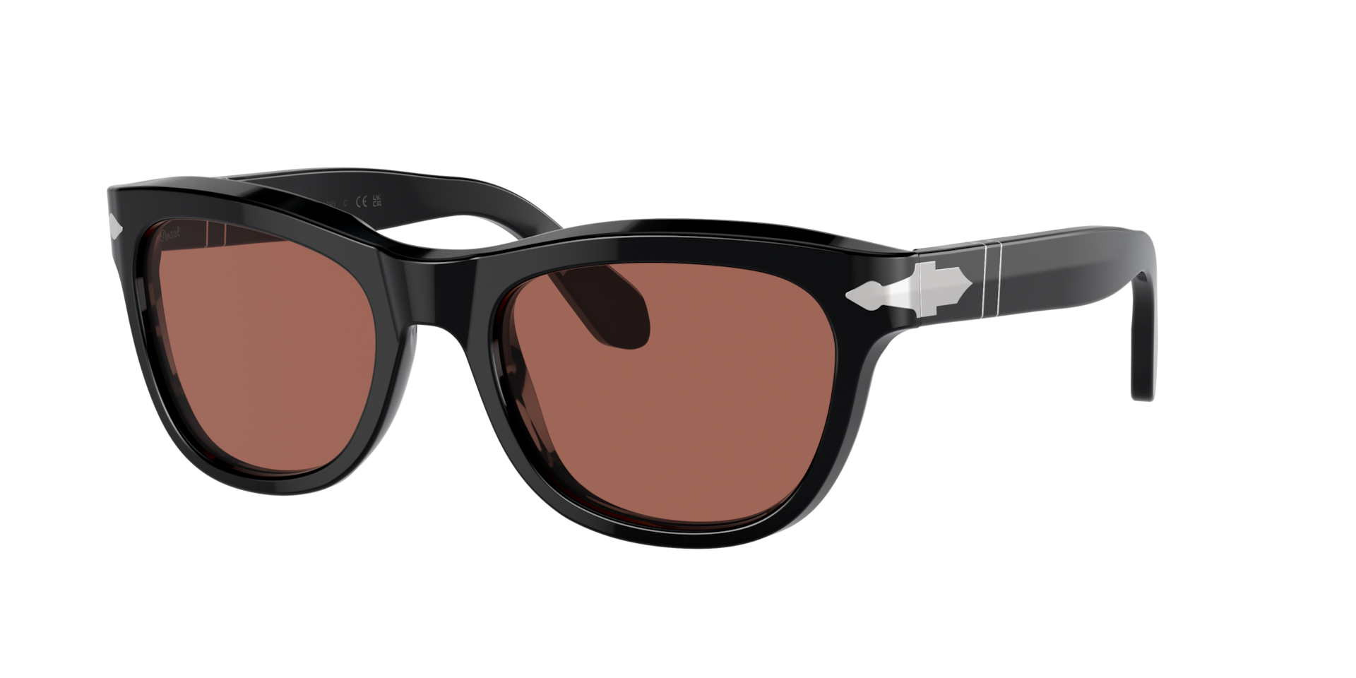 Persol Unisex Sunglass PO0086S -  Frame color: Black, Lens color: Terracotta Brown