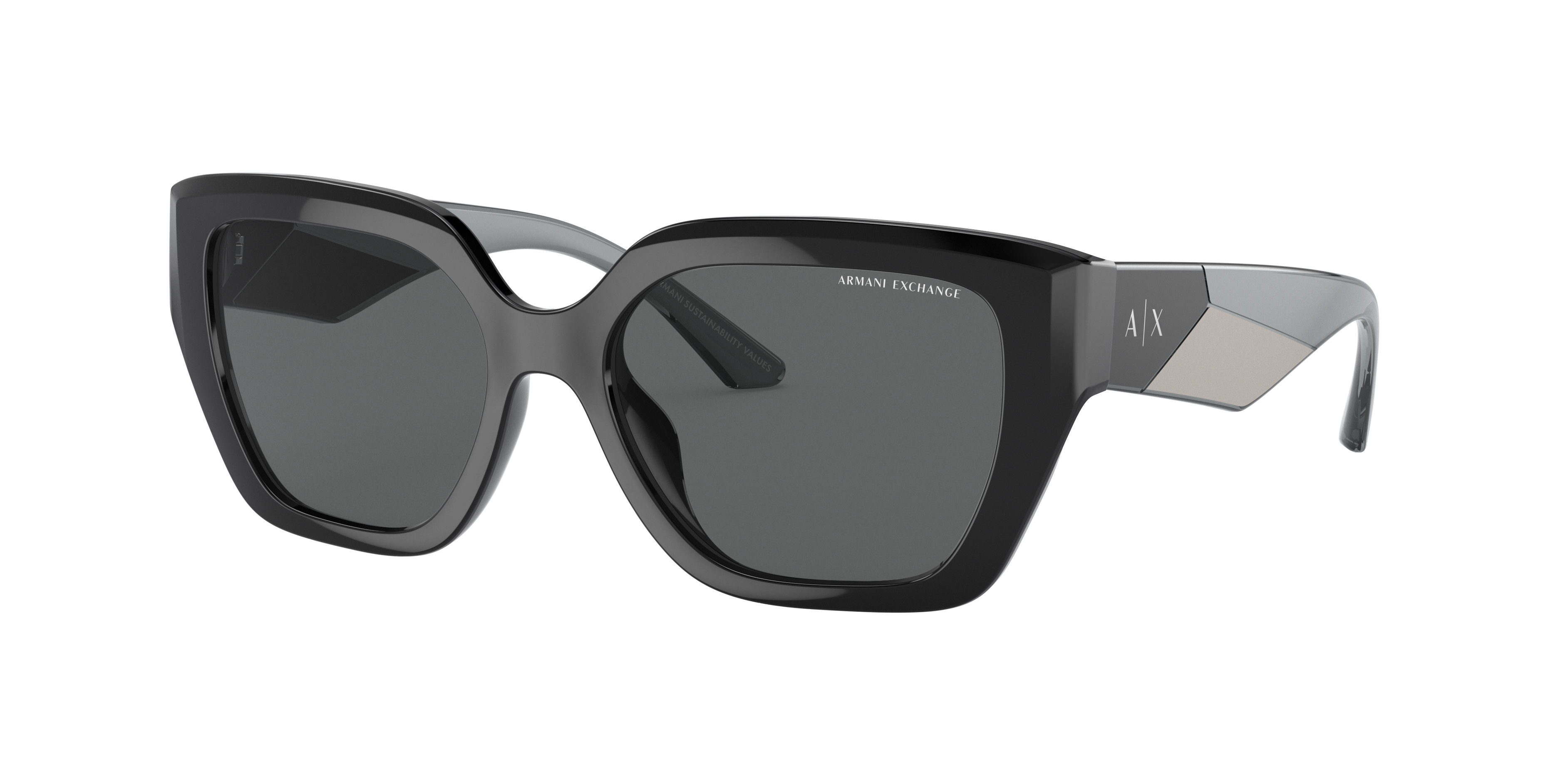Armani Exchange Woman Sunglass AX4125SU -  Frame color: Shiny Black, Lens color: Dark Grey