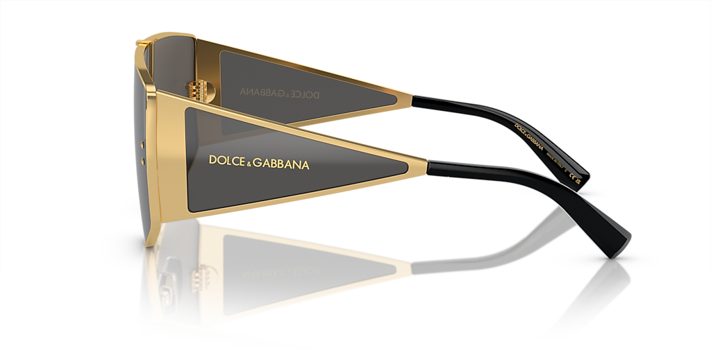 Dolce&Gabbana DG2305 L (0 - 144) com Lentes Cinza e Armação Ouro