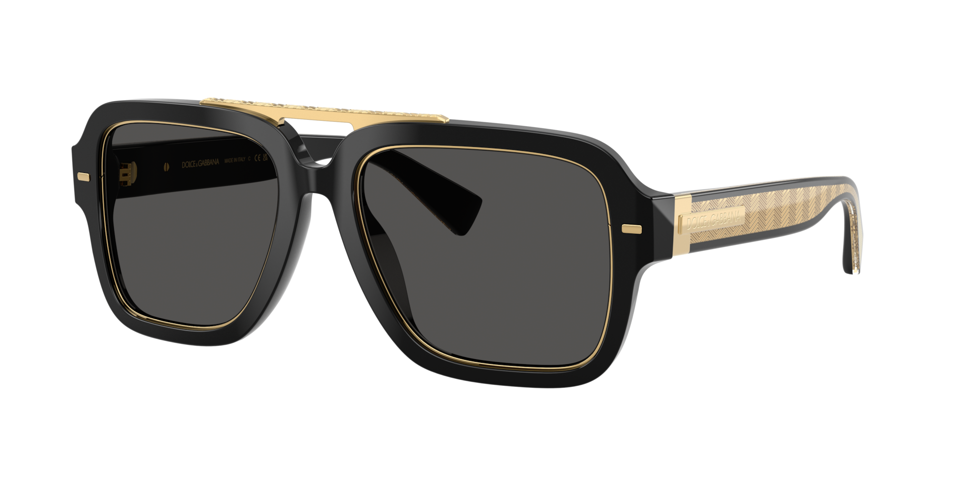 Dolce&Gabbana Homme Sunglass DG4543 - Couleur du Monture: Noir, Couleur de Lentille: Gris foncé