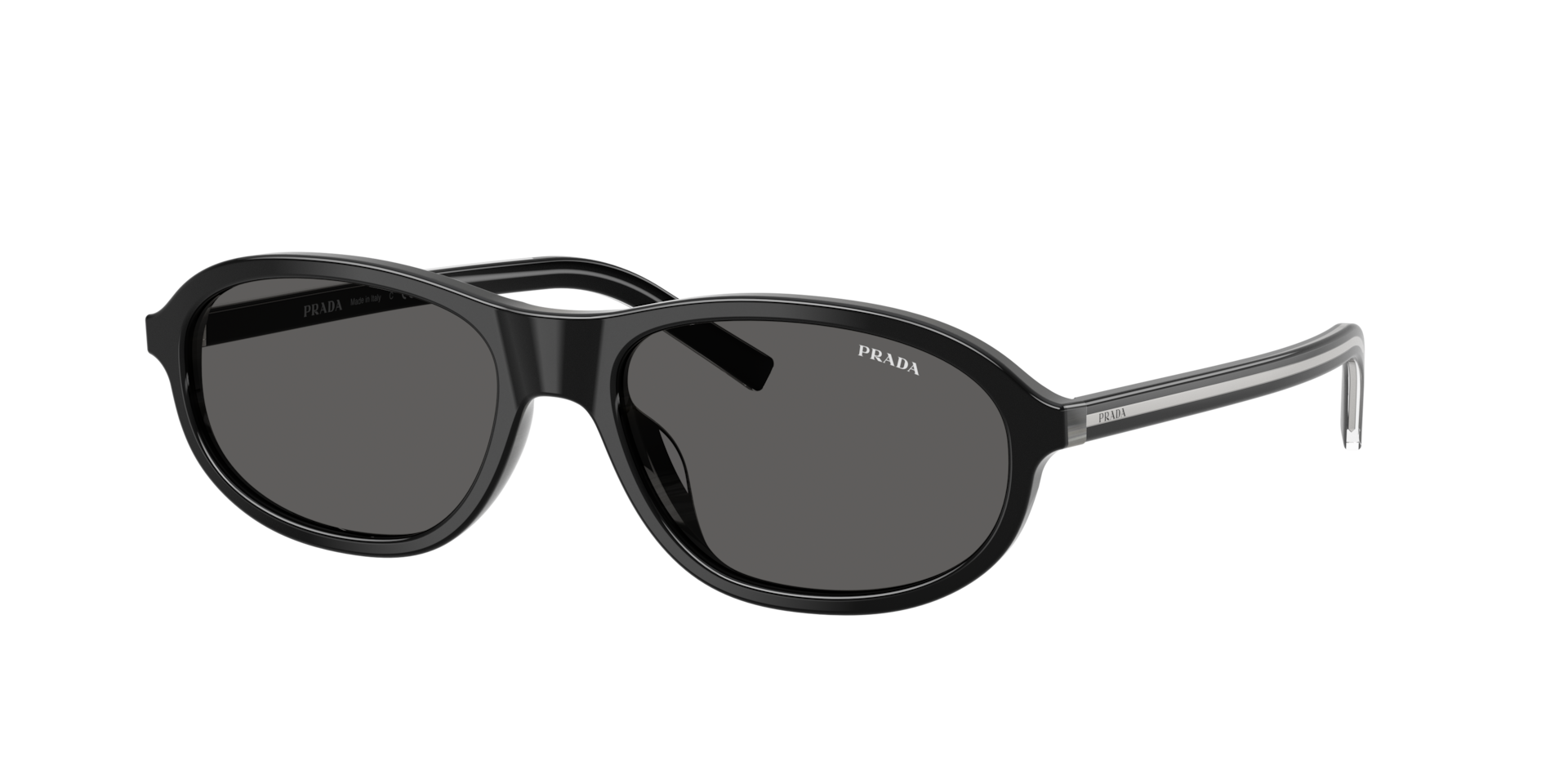 Prada Black/Grey Pr D20su 29O20z Woman Sunglasses Acetate Round Normal - Image 2