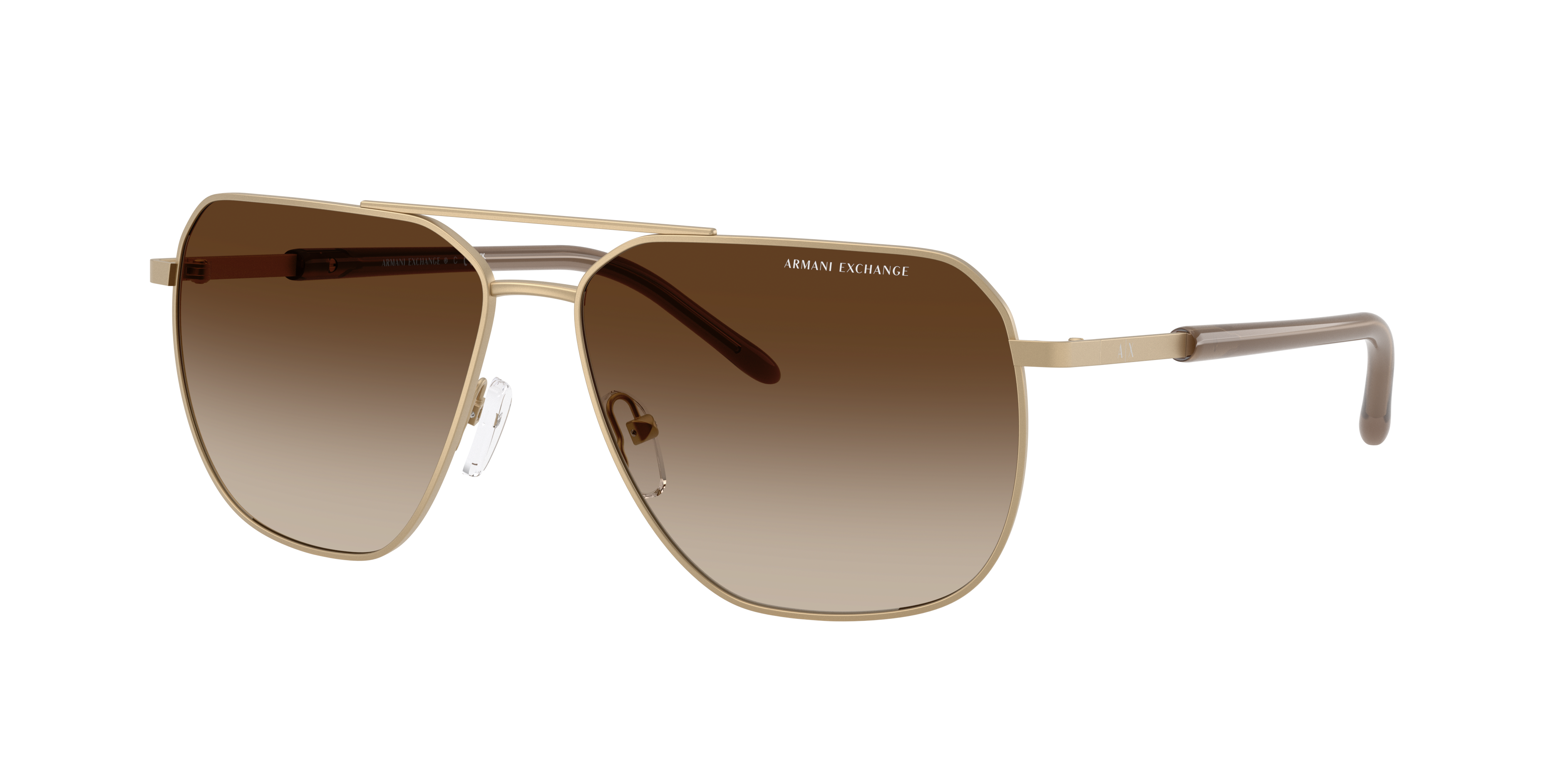 Armani Exchange Man Sunglass AX2057S -  Frame color: Matte Pale Gold, Lens color: Brown Gradient