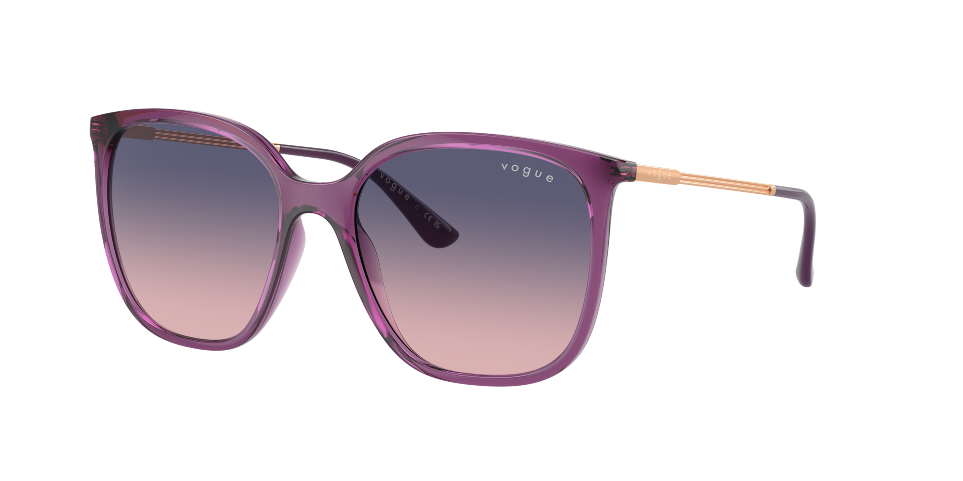Vogue Eyewear Woman Sunglass VO5564S -  Frame color: Transparent Violet, Lens color: Pink Gradient Blue
