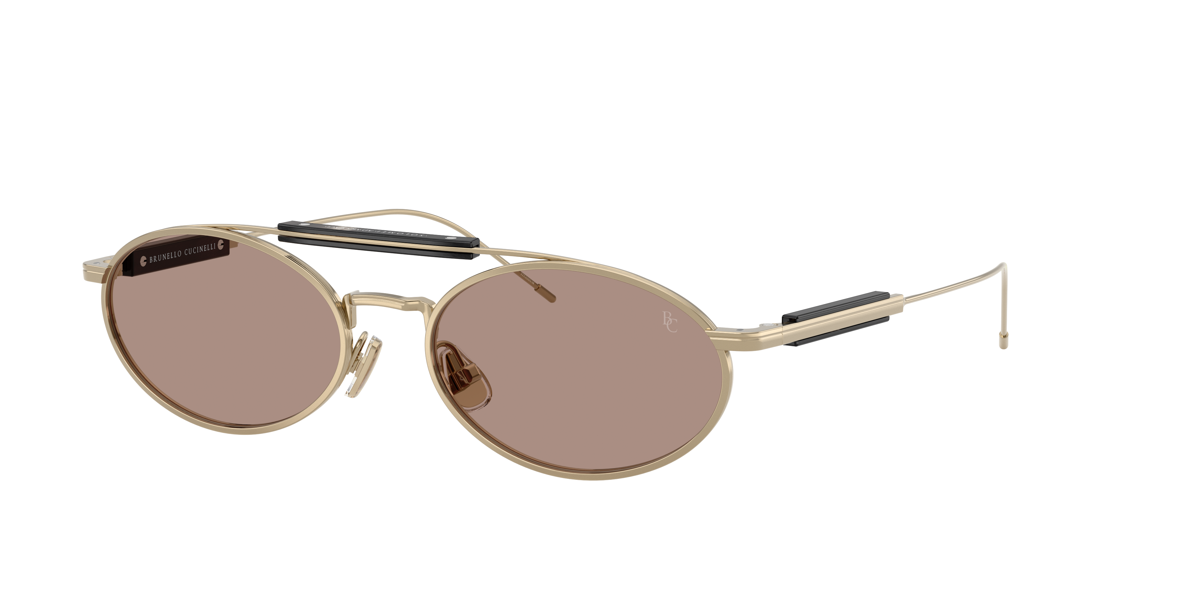 Brunello Cucinelli Unisex Sunglass BC2013ST -  Frame color: Oro, Lens color: Uva